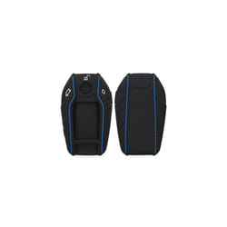 Car Key Cover Compatible with BMW Display Car Key Key Cover - Silicone Protective Car Key Fob Case - Black/Blue