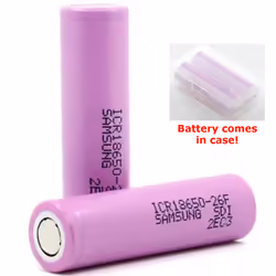 SAMSUNG SDI ICR18650 26F Li-Ion Rechargeable Battery 2600mAh 3.7V 20A PINK For SAMSUNG 18650 26F - Rechargeable Lithium Battery - 4 PACK