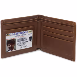 Pulp Fiction Bad Mother er Wallet Set with Jules Winnfield Driving Licence Replica Brown Leather Embroidered Wallet