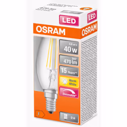 Osram LV446878 LED Filament 4.8w (40w) E27 Candle Bulb - Warm White