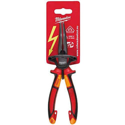 Milwaukee 932464565 VDE Long 45Â° Round Nose Pliers 205mm, Red