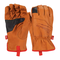Milwaukee 4932478123 Leather Cut Resistance Builders Reinforced Glove Brown M