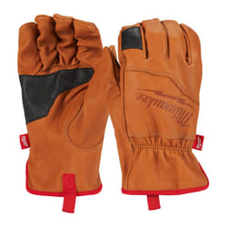 Milwaukee 4932478123 Leather Cut Resistance Builders Reinforced Glove Brown M