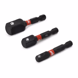 MILWAUKEE 4932479228 Square Adapter Bit Set 3 1/2, 1/4, 3/8 Tool Steel