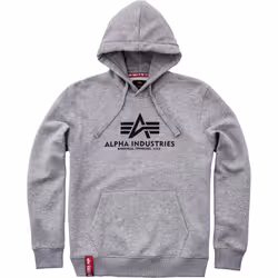 Alpha Industries Basic Hoodie, grey, Size M for Men