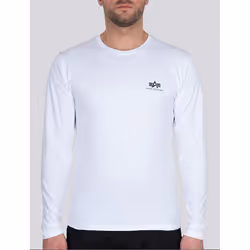 Alpha Industries Back Print Heavy Longsleeve Shirt, black-white, Size M for Men