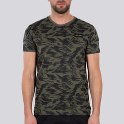 Alpha Industries Tactical Camo T Brushstroke T-Shirt, black-green, Size S for Men