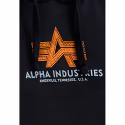 Alpha Industries Basic Rubber Hoodie, black, Size M for Men