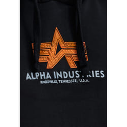 Alpha Industries Basic Rubber Hoodie, black, Size M for Men