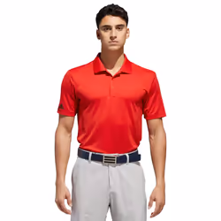 adidas Golf Mens Moisture Wicking Short Sleeve Performance Polo Shirt - S, Collegiate Red