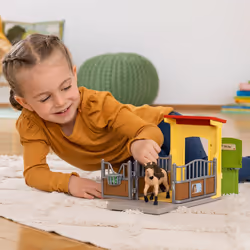 schleich FARM WORLD Pony Box with Iceland Pony Stallion