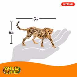 Schleich Wild Life, Animal Figurine, Animal Toys for Boys and Girls 3-8 years old, Female Cheetah, Ages 3+