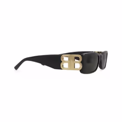 Balenciaga BB0096S 001 Black/Grey Full-Rim Rectangle Women's Sunglasses