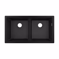 Hansgrohe S51 Kitchen Sink Double Bowl Graphite Black Undermount SilicaTec 820mm