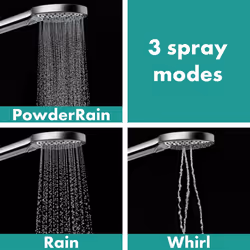 hansgrohe Raindance Select S Easy Install 5-inch Handheld Shower Head Modern 3 -Spray PowderRain  Rain  Whirl 26037001