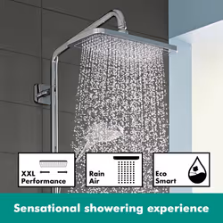 hansgrohe Croma E Showerpipe 280 EcoSmart Thermostatic Mixer Shower Chrome - Additional view 3