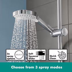 hansgrohe Croma E Showerpipe 280 EcoSmart Thermostatic Mixer Shower Chrome - Additional view 4