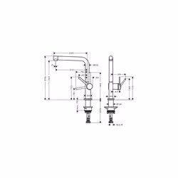 hansgrohe Talis M54 Kitchen Tap 270, single spray mode, matt black, 72840670 - Additional view 6