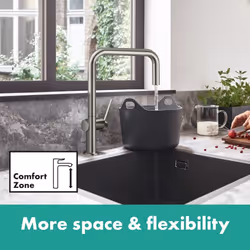 Hansgrohe Talis Kitchen Mixer Tap Single Lever Swivel Spout Stainless Steel - Additional view 4
