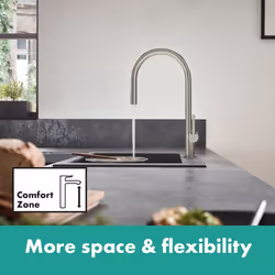 Hansgrohe Talis Kitchen Mixer Tap Single Lever Pull Out Spout Stainless Steel