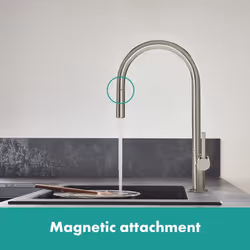 Hansgrohe Talis Kitchen Mixer Tap Single Lever Pull Out Spout Stainless Steel - Additional view 4