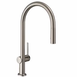 Hansgrohe Talis M54, Pull-out, Stainless steel, Stainless steel, Lever handles, Single, 3/8"