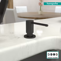 hansgrohe Focus Modern Bath and Kitchen Sink Soap Dispenser in Matte Black  40438671