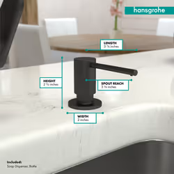 hansgrohe Focus Modern Bath and Kitchen Sink Soap Dispenser in Matte Black  40438671