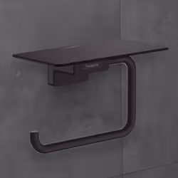 hansgrohe AddStoris Toilet Roll Holder with Shelf Matt Black - 41772670