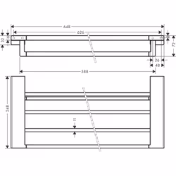 Hansgrohe AddStoris Bathroom Towel Rack Rail Chrome Wall Mounted 648mm 41751000