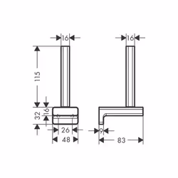 hansgrohe AddStoris Spare Toilet Roll Holder Matt Black - 41756670 - Additional view 5