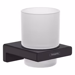 Hansgrohe AddStoris Bathroom Toothbrush Holder Tumbler Matt Black Wall Mounted