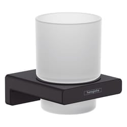 Hansgrohe AddStoris Bathroom Toothbrush Holder Tumbler Matt Black Wall Mounted