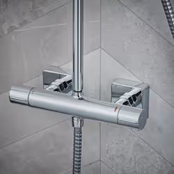 Hansgrohe Vernis Shape Thermostatic Mixer Shower Handset Head Valve Chrome - Additional view 4