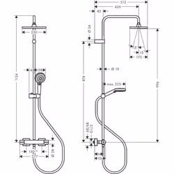 Hansgrohe Vernis Shape Thermostatic Mixer Shower Handset Head Valve Chrome - Additional view 8