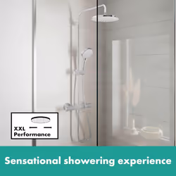 Hansgrohe Vernis Blend Thermostatic Mixer Shower Handset Head Valve Riser Chrome - Additional view 6