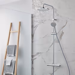 Hansgrohe Vernis Blend Thermostatic Mixer Shower Handset Head Eco Chrome Round