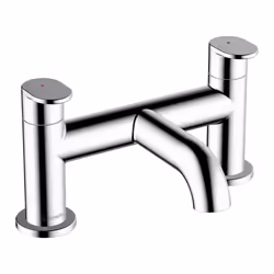 Hansgrohe Vernis Blend Bathroom Bath Mixer Tap Twin Lever Chrome Modern Curved