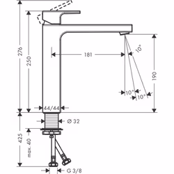 hansgrohe Vernis Shape High Rise Basin Mixer Tap 190 Matt Black - 71591670 - Additional view 8