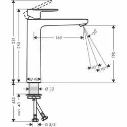 hansgrohe Vernis Blend High Rise Basin Mixer Tap 190 Matt Black - 71582670 - Additional view 8