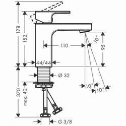 hansgrohe Vernis Shape Basin Mixer Tap 100 Matt Black - 71569670