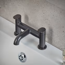 Hansgrohe Vernis Blend Bathroom Bath Mixer Tap Twin Lever Modern Curved Black
