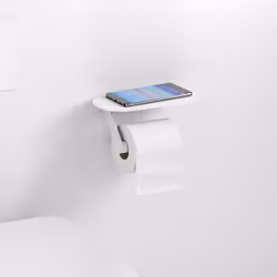 hansgrohe WallStoris 9-inch Toilet Paper Holer with Shelf in Matte White  27928700