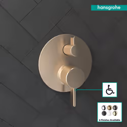 hansgrohe Ecostat Modern 2-Handle Pressure Balance Shower Valve Trim with Diverter in Brushed Bronze 04447140