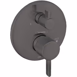 hansgrohe Ecostat Modern 2-Handle Pressure Balance Shower Valve Trim with Diverter in Brushed Black Chrome 04447340