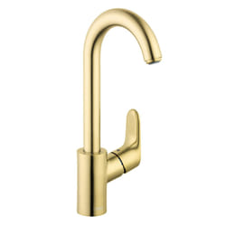 hansgrohe Focus Gold Bar Kitchen Faucet  Bar Sink Faucet Single Hole  Faucet for Kitchen Sink  Brushed Gold Optic 04507251  1.5