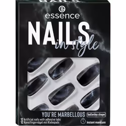 Essence nails in style Finger nails Black, Grey, White Pattern 12 pc(s)