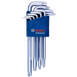 Bosch Professional 1600A01TH4 9-Piece Set Torx Allen Key Set Blue