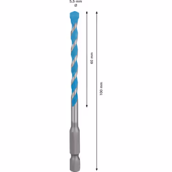 Bosch Professional 5x Expert HEX-9 MultiConstruction Drill Bit Set (for Concrete, Ã 5,5-8 mm, Accessories Rotary Impact Drill)