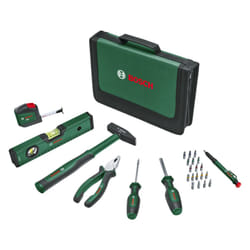 Home and Garden Universal Hand Tool Set 25-Piece (Versatile Tool Kit for General Purpose DIY Around The Home; Combination Pliers; Tape Measure; Spirit